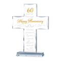 YWHL 60th Anniversary Cross Gifts for Couple Parents, 60 Years Wedding Anniversary Keepsake for Him Her, Laser Carved 60 Years o