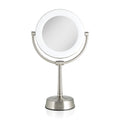 Zadro Lexington LED Lighted Makeup Mirror with Magnification Two-Sided Swivel Mirror with Lights for Makeup Desk Vanity (10X/1X,