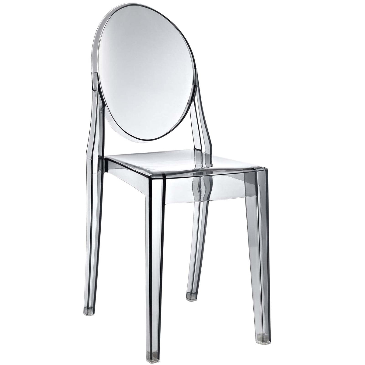 Modway Casper Modern Acrylic Stacking Kitchen and Dining Room Chair in Smoke - Fully Assembled