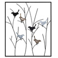 Lechesis Metal Birds on Branches Wall Art Decor Sculptures - 25in x 29 1/2in, Living Room