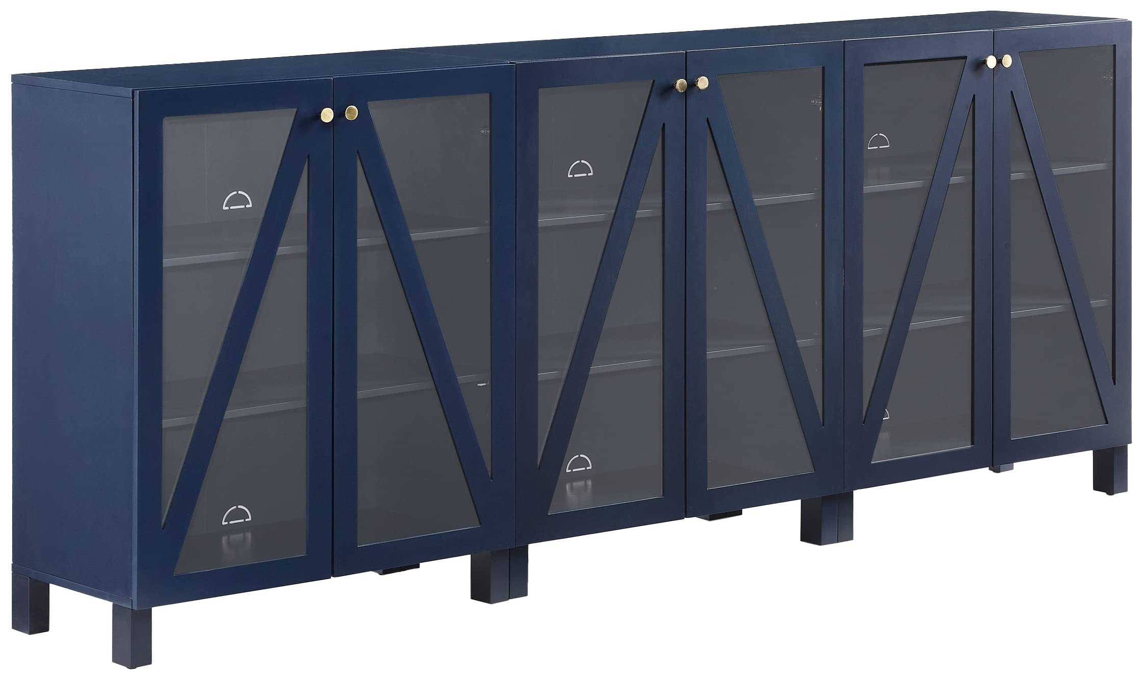 Crosley Furniture Cassai 3-Piece Entertainment Center Tv Stand, Media Console, Vinyl Record Storage, Navy