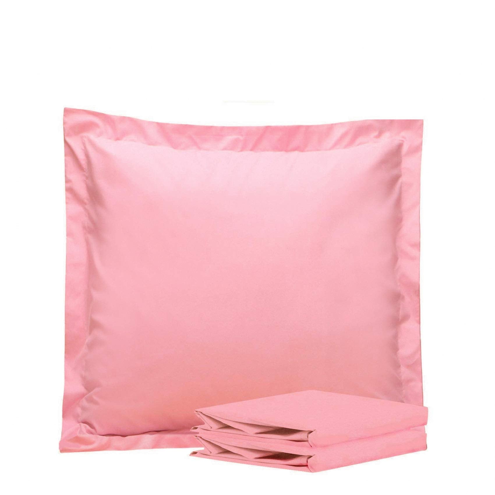 Ntbay 100% Brushed Microfiber 26X26 Euro Pillow Shams Set Of 2, Super Soft And Cozy European Throw Pillow Covers, Wrinkle, Fade, Stain Resistant Square Pillow Cases, Pink