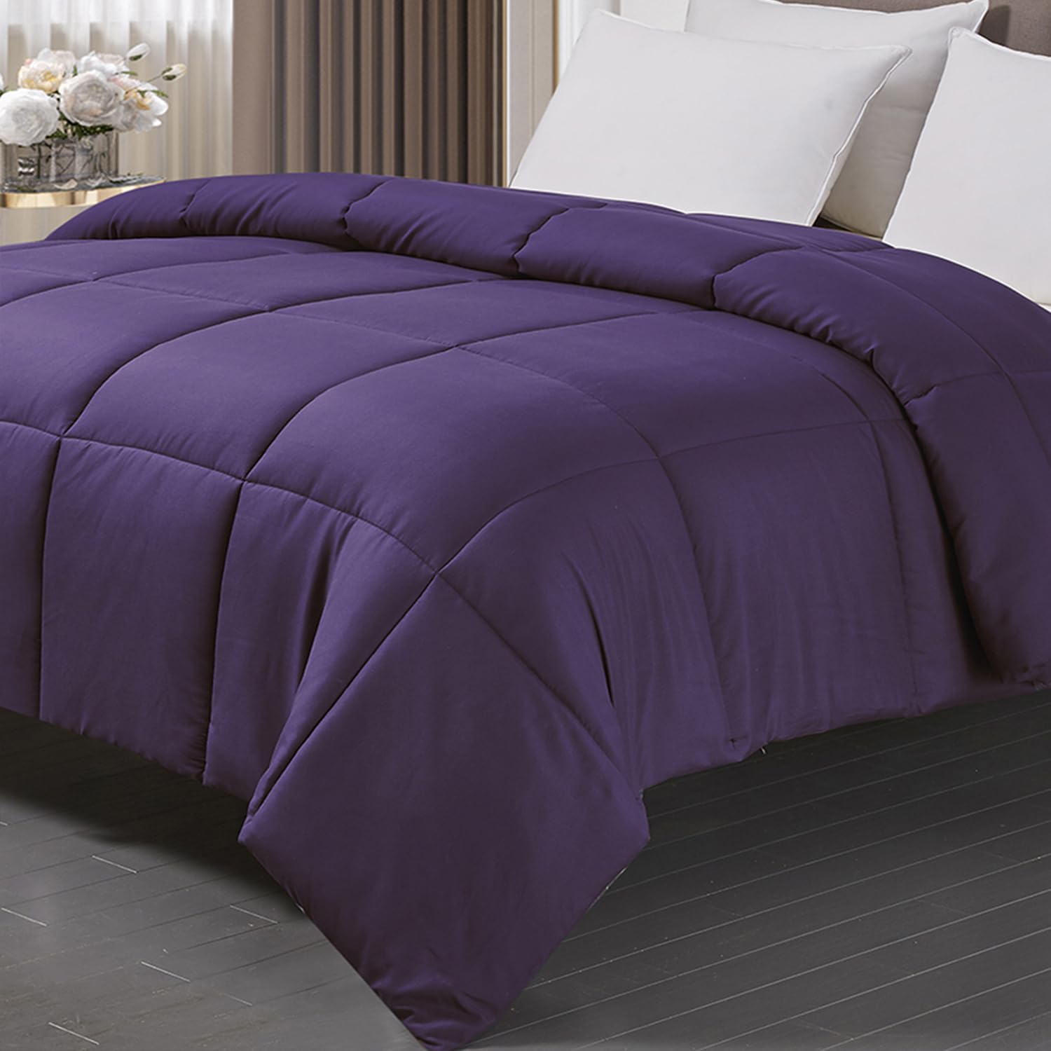 Blue Ridge Home Fashions Light Weight Solid Microfiber Down Alternative All Season ComforterHypoallergenic Polyester Fill, Full
