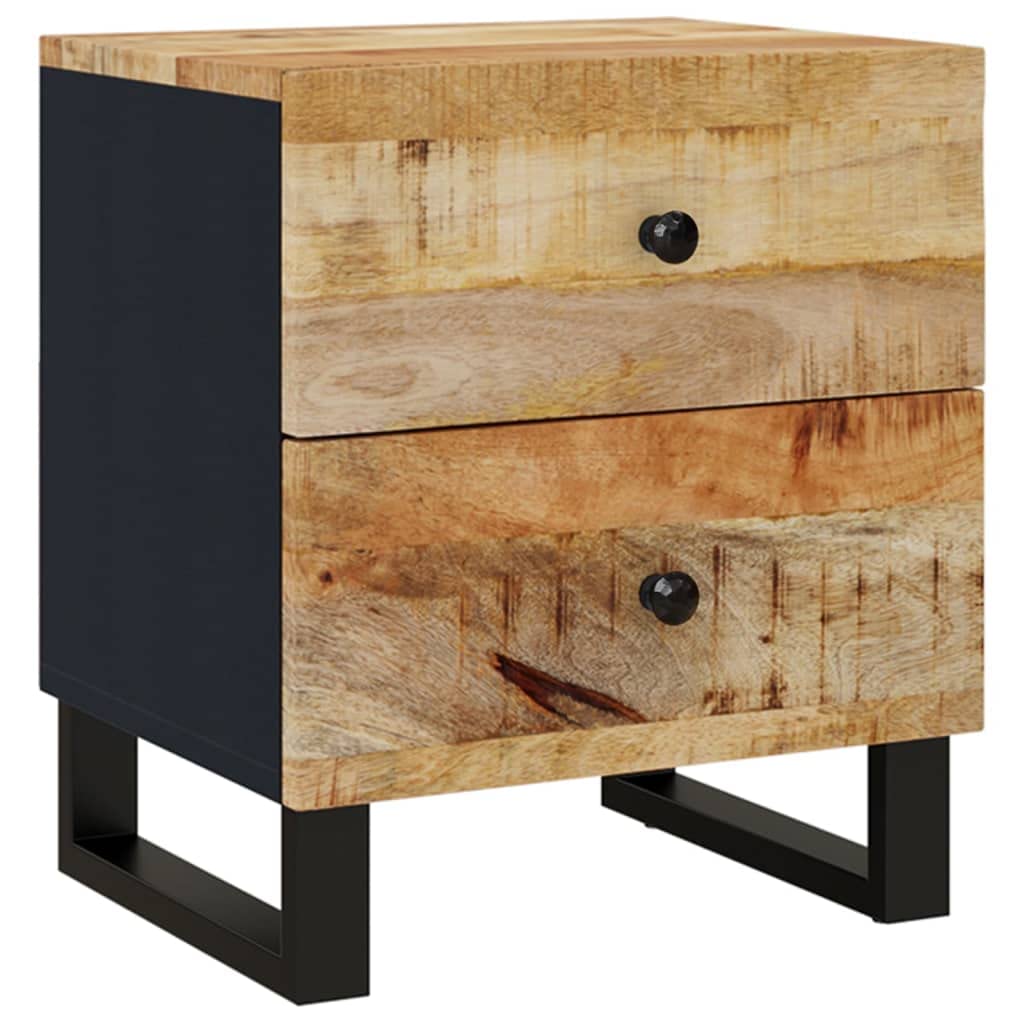 vidaXL Nightstand Storage Accent Bedside Table with Drawers Solid Wood Mango