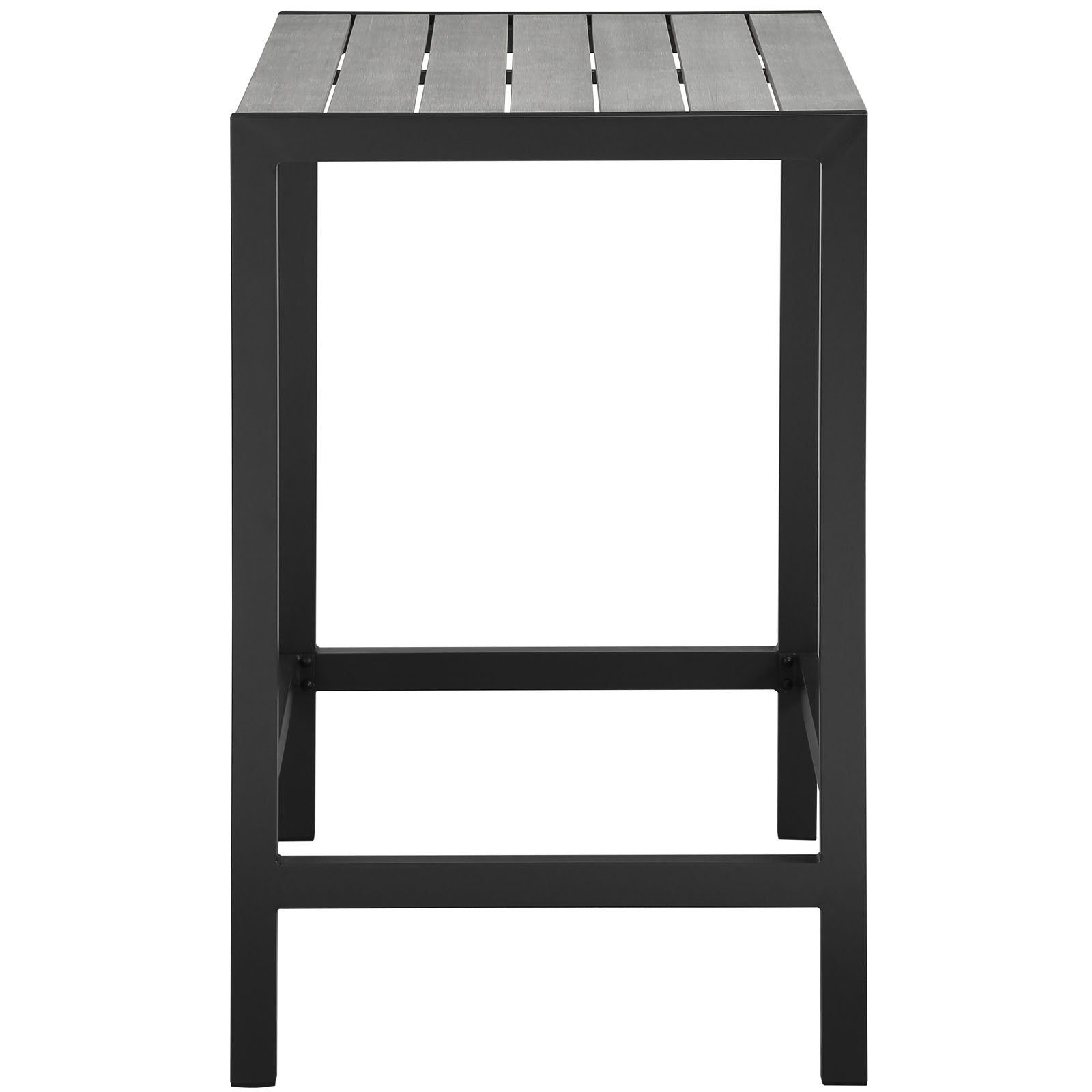 Modway Maine Aluminum Outdoor Patio Bar Table in Brown Gray