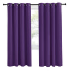 Nicetown Blackout Window Curtain Short, 55W X 78L, Sold Individually, Royal Purple Color, Home Fashion Thermal Insulated Room Darkening Drapery For Bedroom