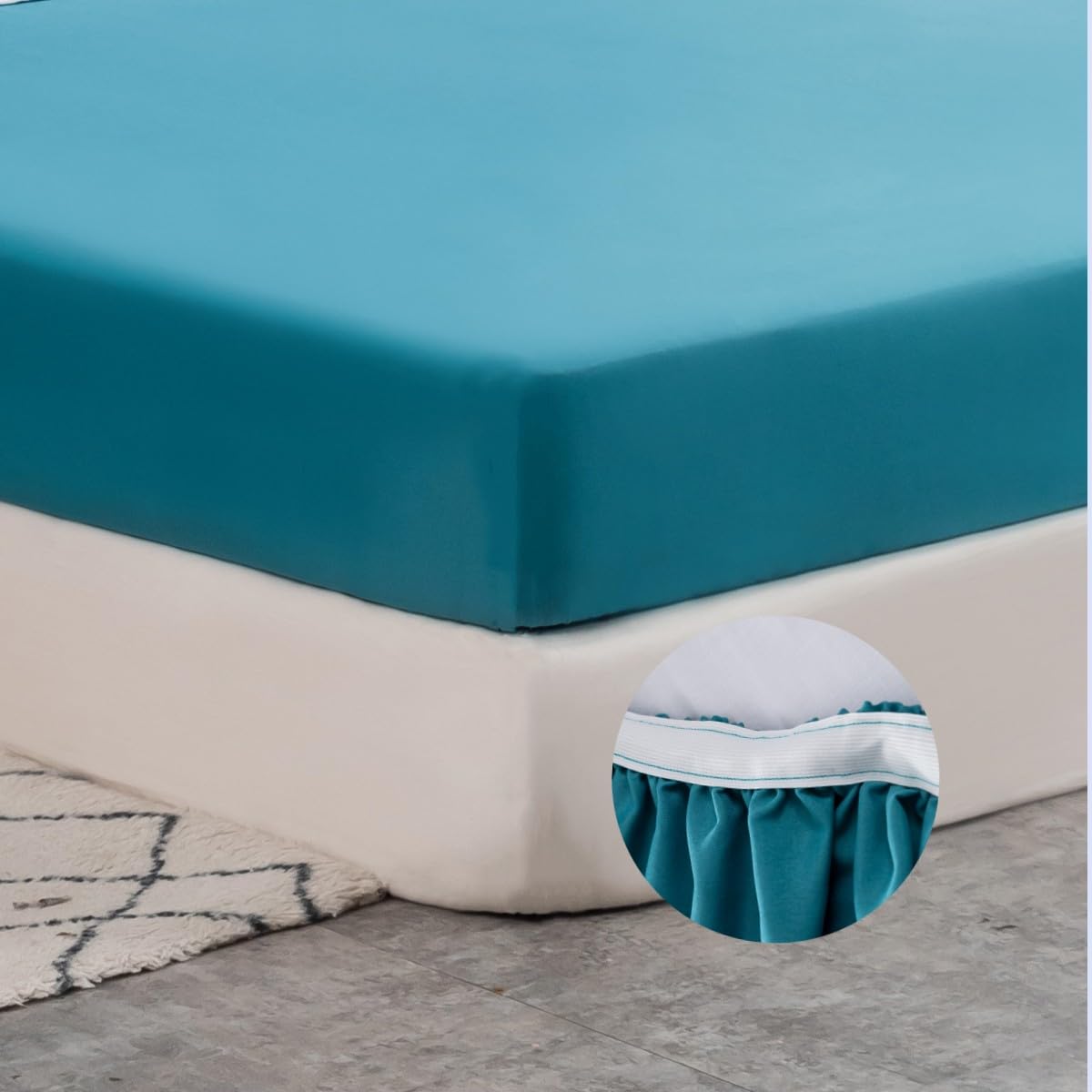 Mohap Fitted Sheet Full Wide Band Deep Pocket Tight Fit No Pilling Double Brushed Microfiber 1800 Durable and Breathable Cooling
