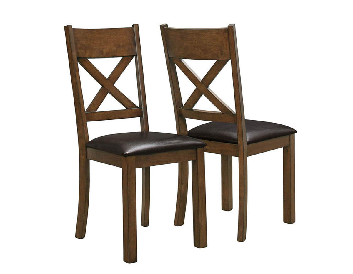 HomeRoots Two 40' Walnut Dining Chairs with Brown Sets