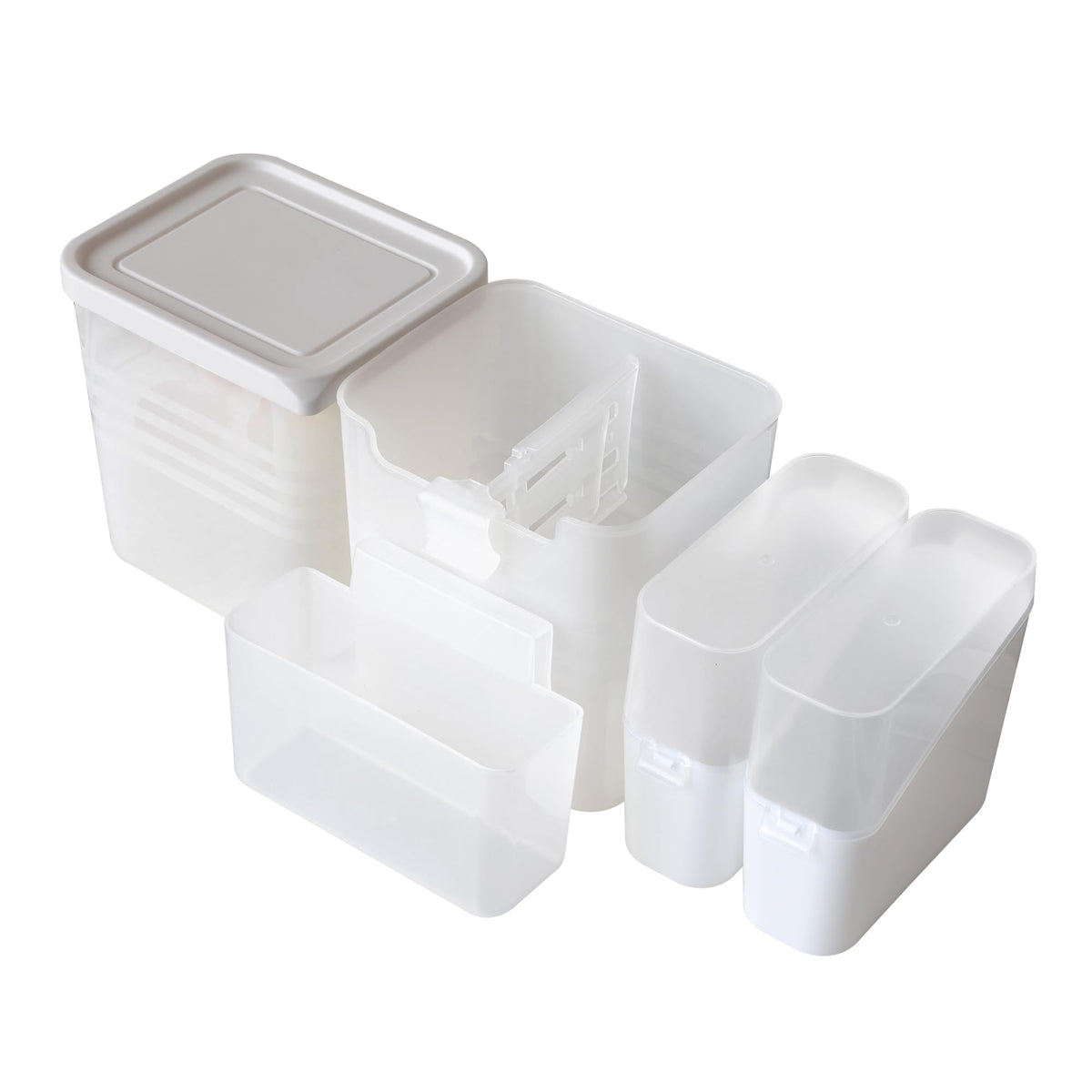 6Piece Fridge Door Organizer Set, SemiTransparent Storage Bins