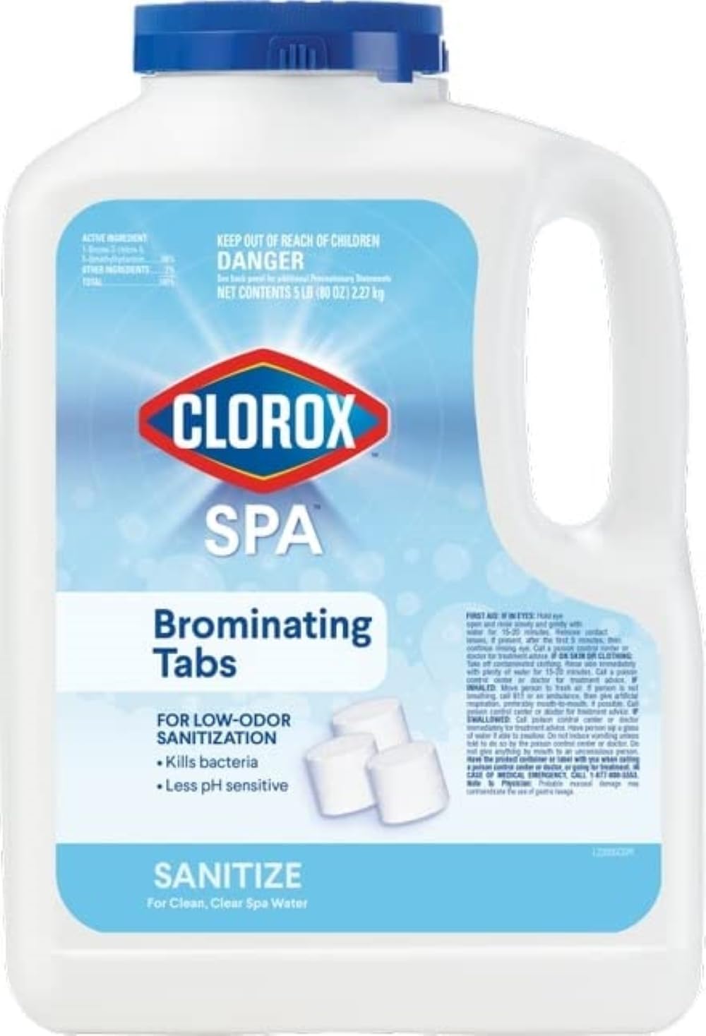 Clorox Pool&Spa Spa Bromine Tablets, For Low-Odor Sanitization, Restores Water Clarity, Fast-Dissolving, 5Lb (Pack Of 1)