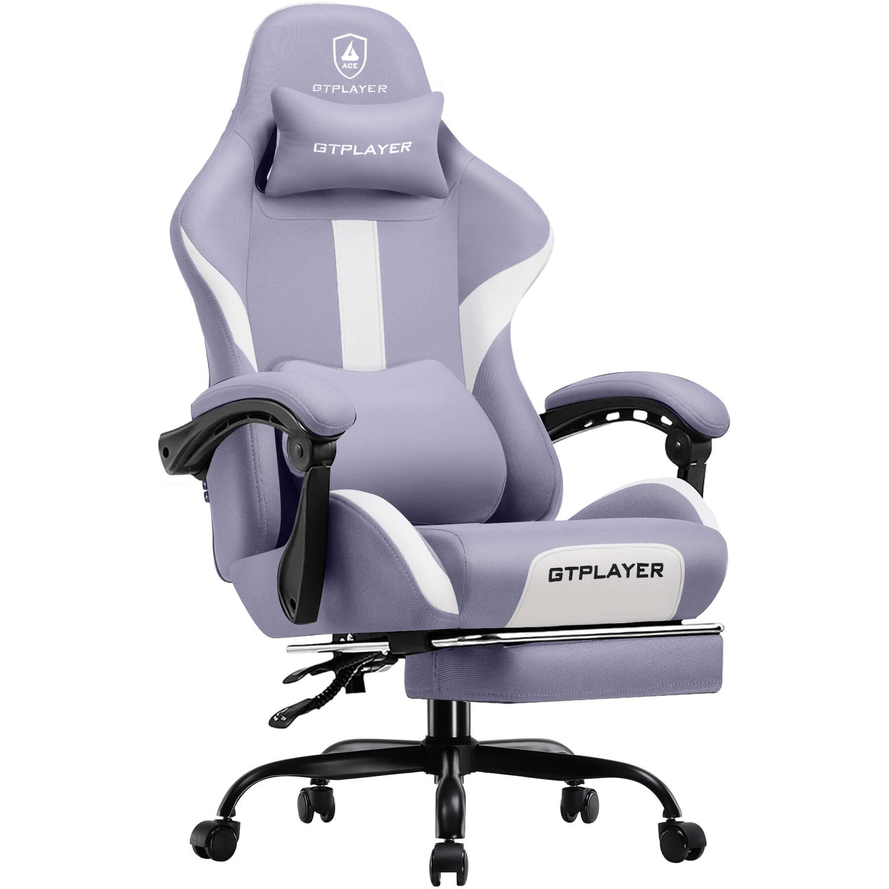 GTRACING Gaming Chair with Foot Rest & Pocket Spring Cushion, Breathable Fabric for Home Office Desk, Ergonomic High Back Comput