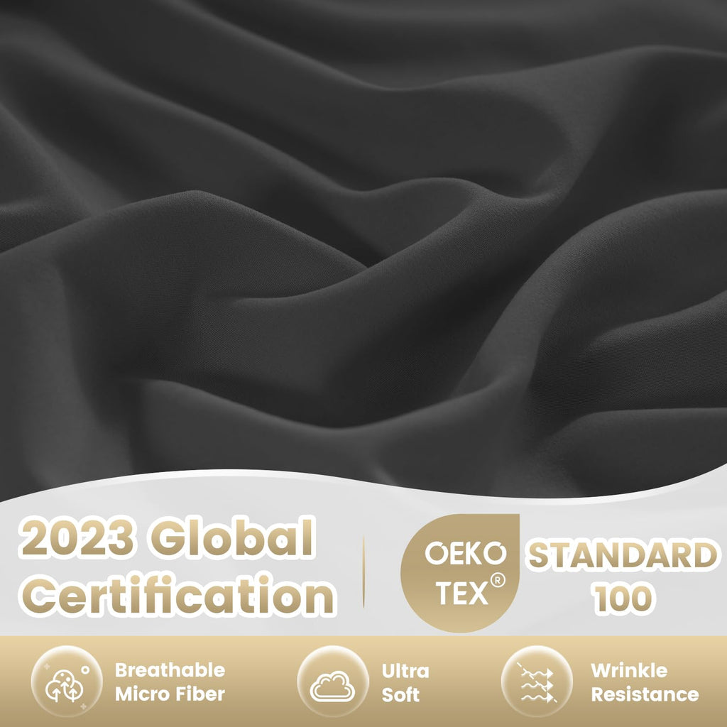 Cozysmile Queen Sheet Set - 4 Piece Silky Soft Breathable Bed Sheet & Pillowcase Set, 16'' Deep Pocket Hotel Luxury Wrinkle Free