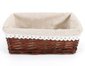 ULTECHNOVO Wicker Storage Basket 11.81 X 7.87 X 4.72 in Laundry Basket with Fabric Lining Kitchen Sorting for Clothes Toys Shelv