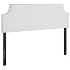 ModwayMOD-5393-WHILauraUpholstered Faux Leather Headboard With Cut-Out Edges and Nailhead TrimQueen HeadboardWhite