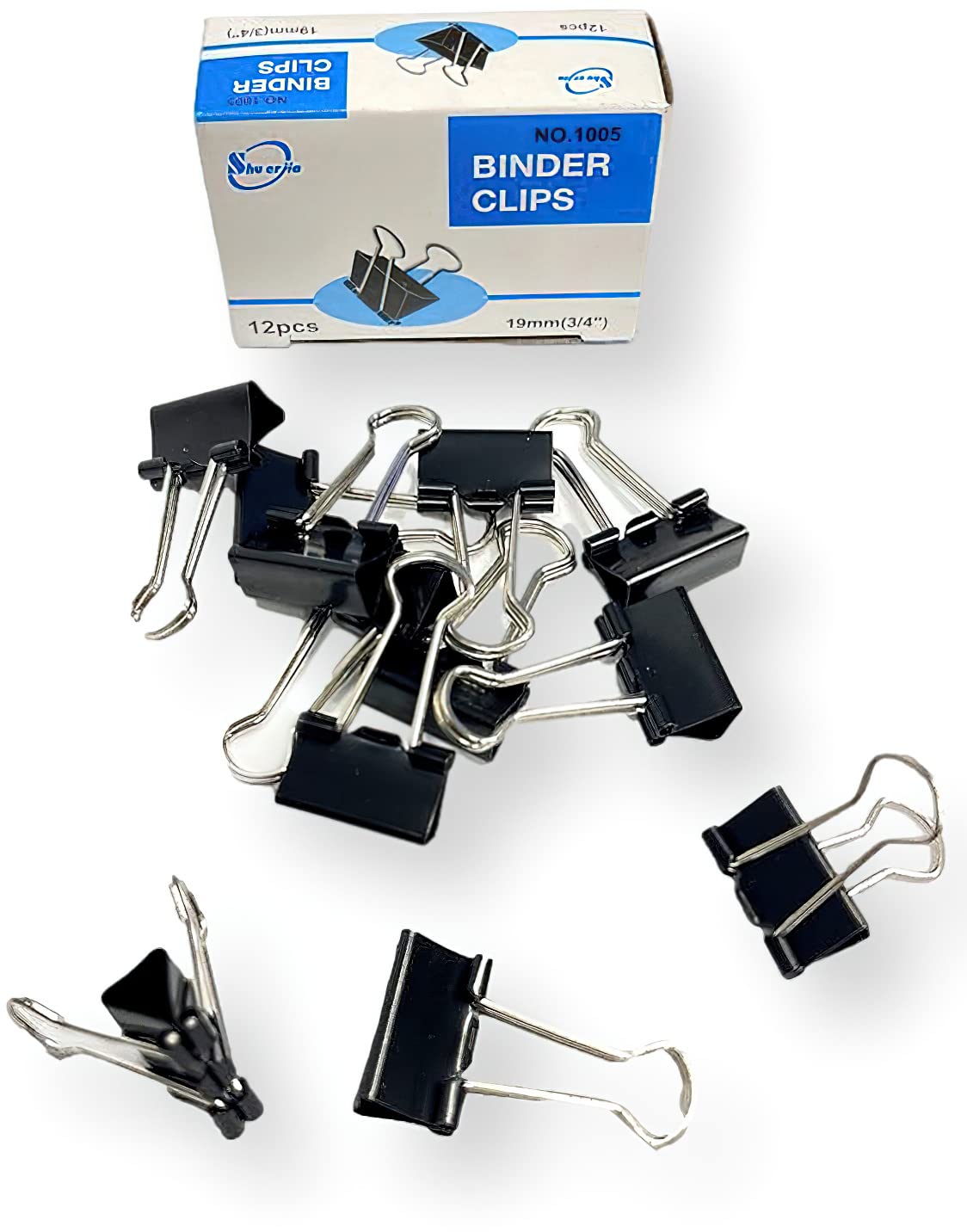 Alvin 20107 Small 3/4' Binder Clips (Pack Of 12), Tempered Spring Steel Material For Durability, With Sturdy Wire Handles, Fold
