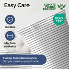 Extra Deep Pocket Cal King Sheets - 4 Piece Breathable & Cooling Bed Sheets - Hotel Luxury Bed Sheet Set - Soft, Wrinkle Free & Comfy - Easily Fits Extra Deep Mattresses - Grey Striped Sheets Set