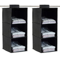 Shubhkraft Non Woven 3 Shelf/Compartment Closet Cloth Hanging Organizer/Clothes Storage Wardrobe Organiser For Almirah (Pack Of 