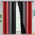 Yakamok Red and Black 100% Blackout Curtains for Bedroom,Ombre Room Darkening Curtains for Living Room Grommet Window Curtains 6