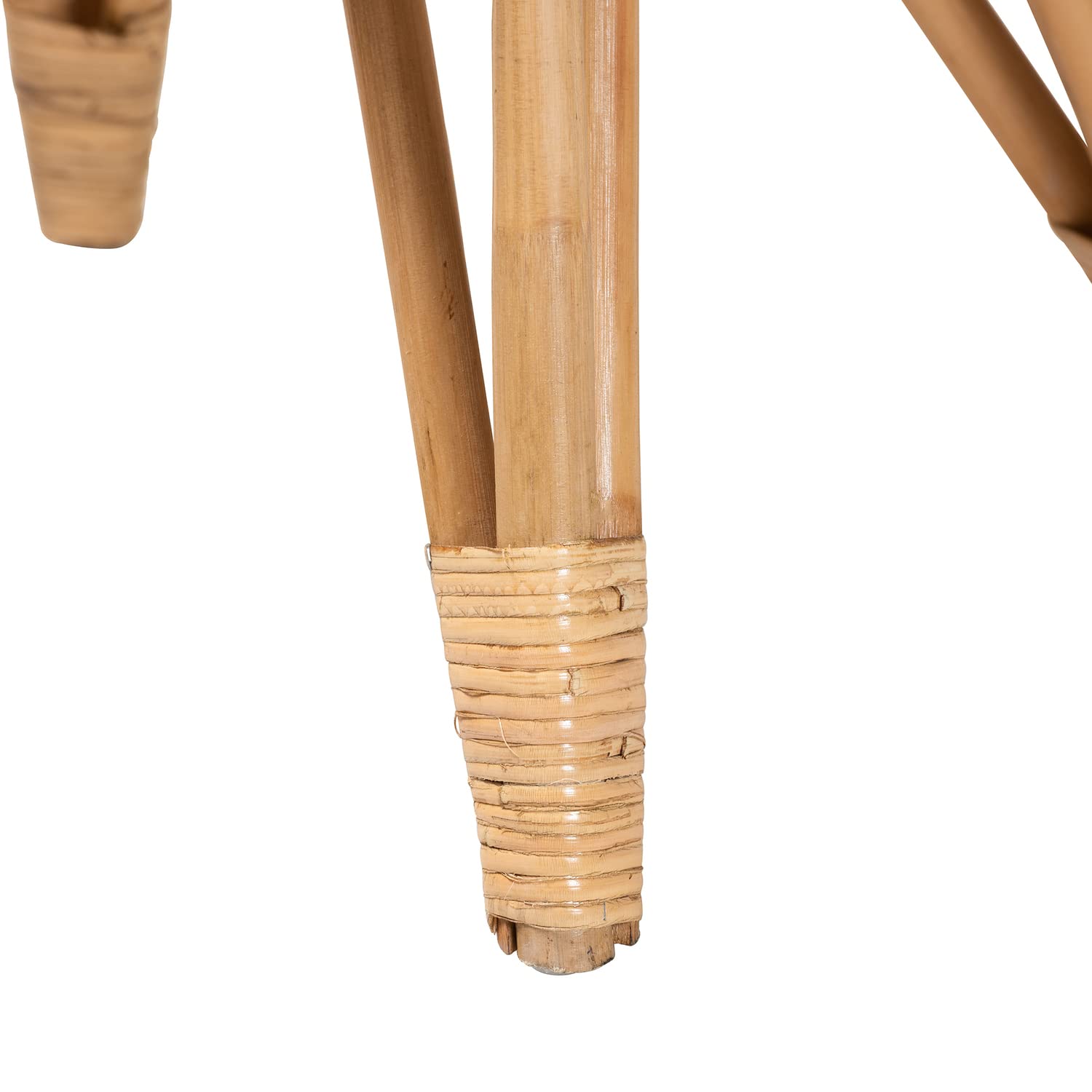 Baxton Studio Earvin Modern Bohemian Natural Brown Rattan 2-Piece Armchair And Footstool Set