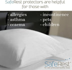 Saferest Pillow Protector - Pack Of 1 - Queen Size Waterproof Pillow Cover - Zippered Pillow Encasement For College Dorm Room, N