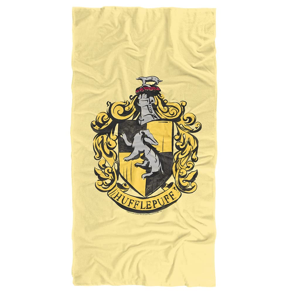 LOGOVISION Harry Potter Drawn Hufflepuff Crest Officially Licensed Beach Towel 30 X 60