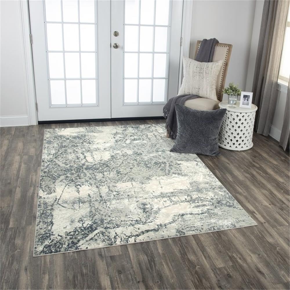 Rizzy Home Alora Decor Glamour 7'10"X9'10" Cream/Gray/Rust/Blue Power-Loomed Area Rug