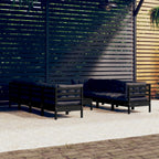 vidaXL Solid Pinewood Patio Lounge Set 9 Piece with Cushions Garden Outdoor Lawn Yard Terrace Balcony Wooden Seat Seating Furniture