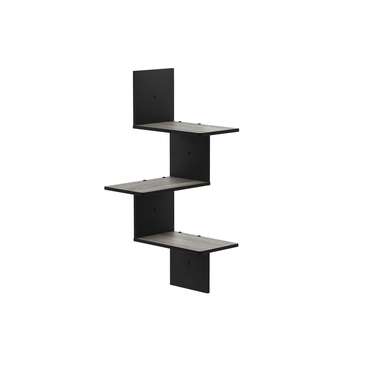 Furinno Rossi Wall Mounted Shelves 3-Tier Rectangle French Oak Grey/Black