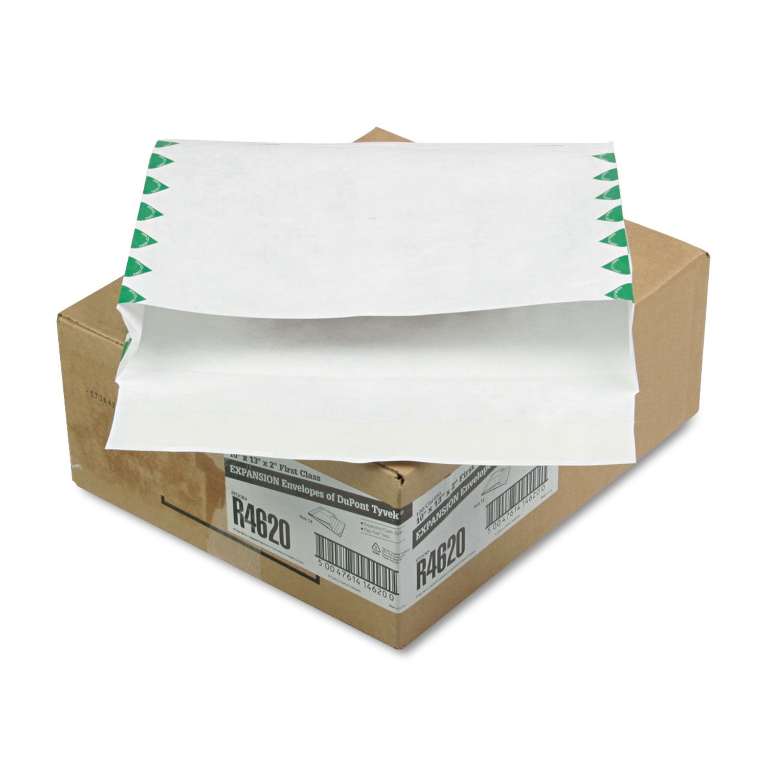 Survivor R4620 Tyvek Open-Side Envelope,1St Class,14Lb,10-Inch X13-Inch X2-Inch,100/Ct,We