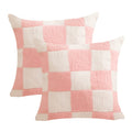 Niditw Set Of 2 Ultra Soft Checkerboard Throw Pillow Cover Microfiber Chessboard Gingham Cushion Case Cozy Fuzzy Checkered Pillo