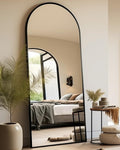 BEVERDY Full Length Mirror, Arched Floor Mirror with Stand, 28''x71'' Oversized Floor Mirror, Wall Mirror Full Length Freestandi