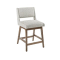 INK+IVY Boomerang 36.25 Counter Height Barstool with Backrest Modern Solid Wood, Upholstered Foam Seat, Faux Linen Pub Chair, Li