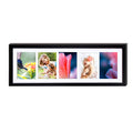 Adeco PF0287 Decorative 5x7 Wood Wall Hanging Collage Picture Photo Frame with Mat, 5 Openings, 5 by 7-inch,Black