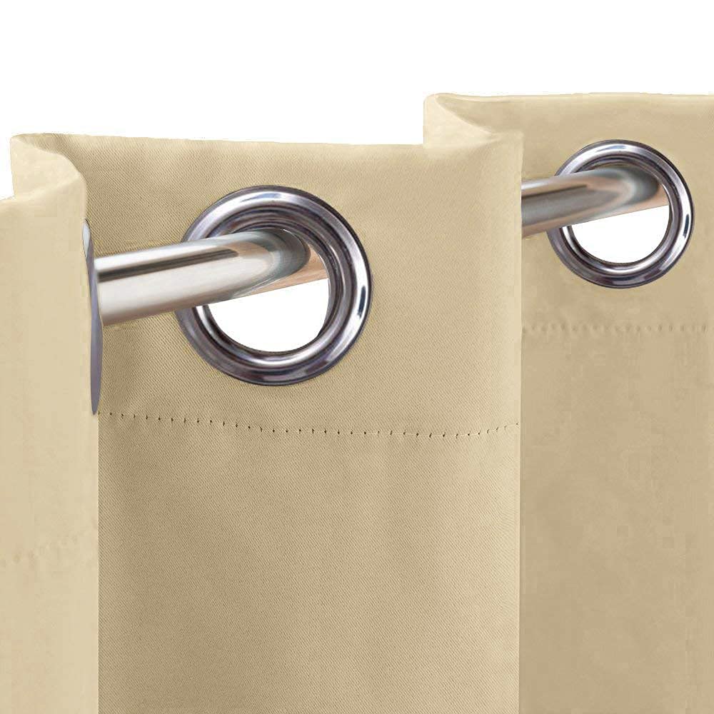 Ryb Home Thermal Insulated Tiers Short Curtains For Living Room, Plain Ring Top Small Window Treatment Panels For Office/Kitchen
