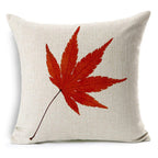 Leioh Fall Decor Cotton Linen Leaves,Maple Leaf Autumn Decorations Cushion Covers 20 X 20 Inch Sofa Home Decor Throw Pillow Case