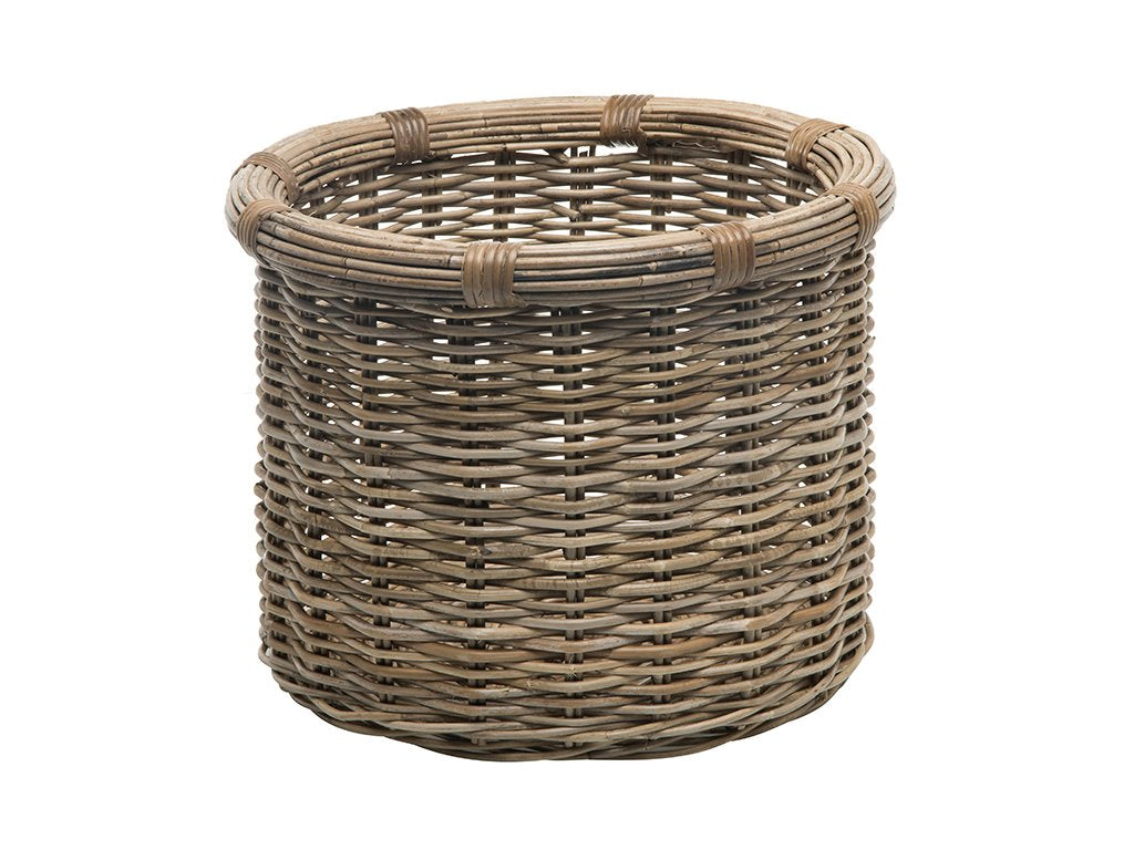 KOUBOO Rattan Log & Storage Basket Large Firewood Holder Gray Brown
