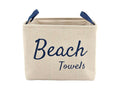Beach Towel Storage Bin and Organizer. Space saver for family beach towels or other items. Store beach and pool towels in one st