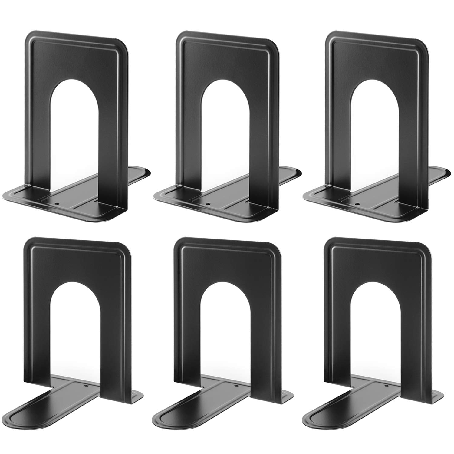 Maxgear Book Ends Universal Premium Bookends For Shelves, Non-Skid Bookend, Heavy Duty Metal Book End, Book Stopper For Books/Mo