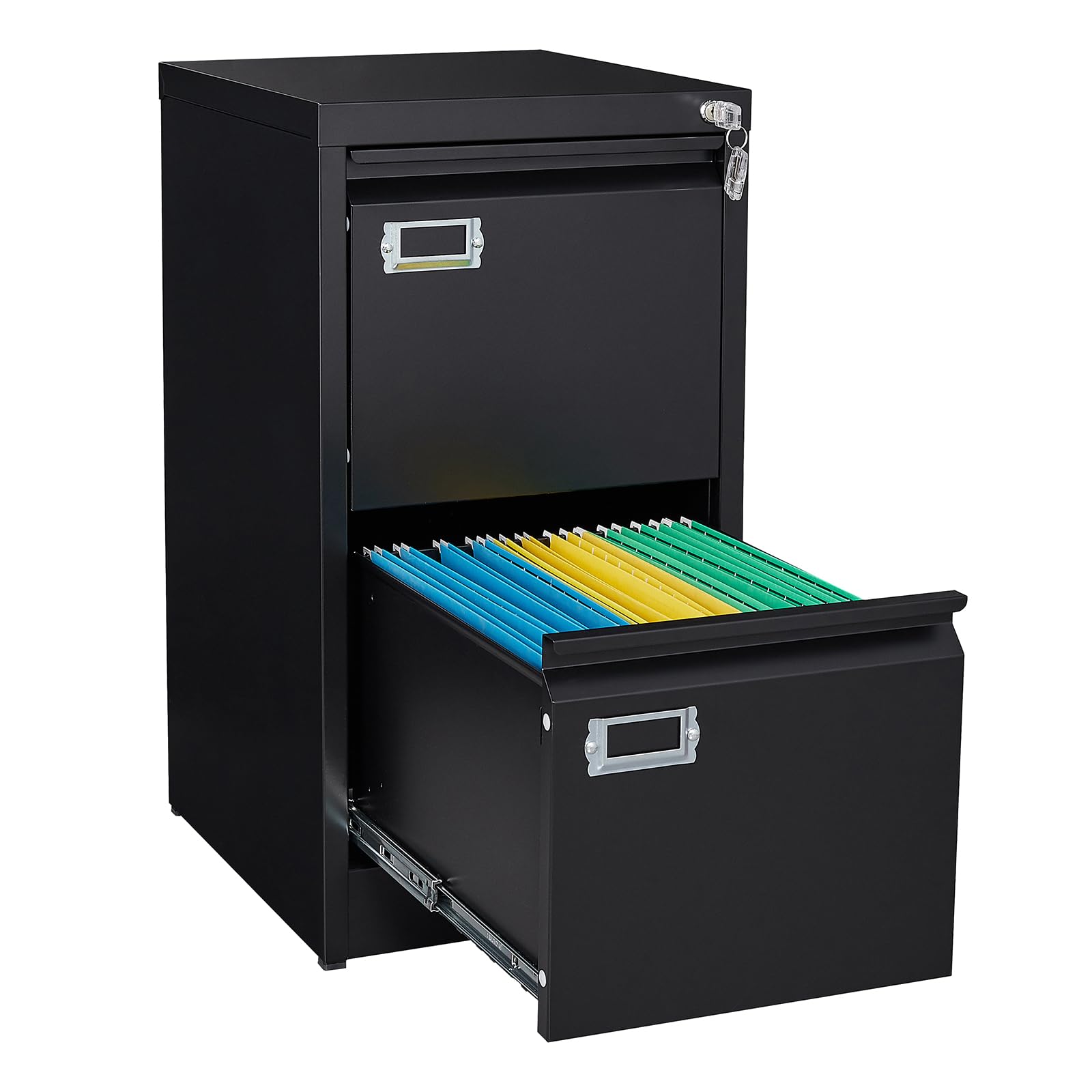 SISESOL 2 Drawer File Cabinet with Lock and Tag,Narrow Two Drawer Filing Cabinet,Vertical Metal File Cabinets,Small Filing Cabin