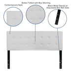 Flash Furniture Lennox Tufted Upholstered Queen Size Headboard In White Vinyl