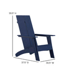 Flash Furniture Sawyer Commercial Adirondack Style Patio Set - Navy Poly Resin - Weather Resistant