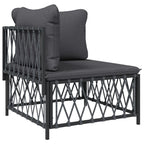 vidaXL Patio Furniture Set 4 Piece, Outdoor Loveseat with Cushions, Patio Lounge Set for Outdoor Garden Lawn Backyard, Anthracite Steel