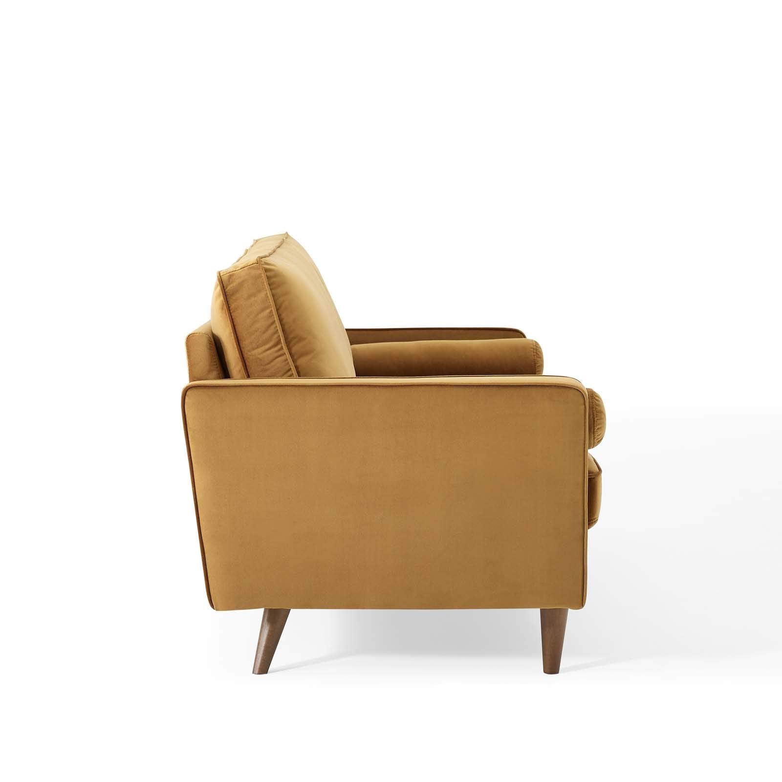 Modway Eei-3764-Cog Valour Performance Velvet Sofa, Cognac
