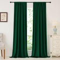 Nanbowang Green Velvet Curtains 120 Inches Long Light Blocking Rod Pocket Window Curtain Panels Set Of 2 Heat Insulated Curtains