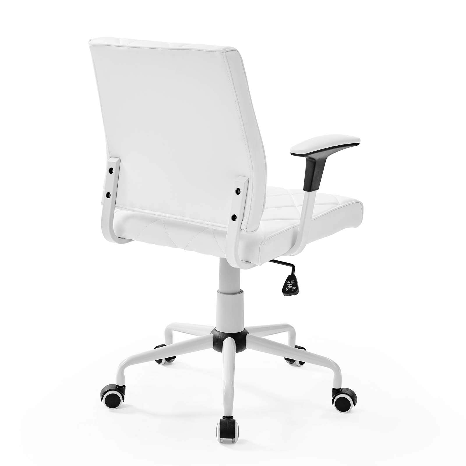 Modway Lattice Modern Vinyl Office Chair In White And Chrome