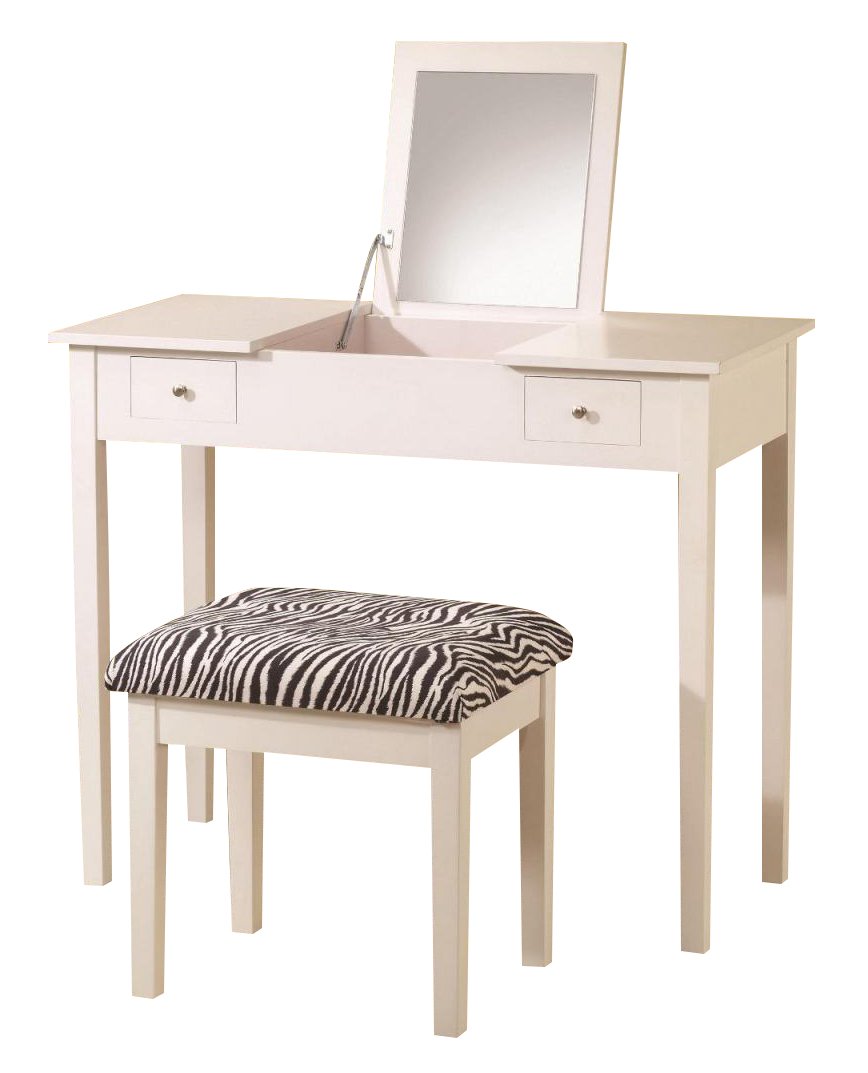 Coaster Home Furnishings 2-piece Vanity Set White and Zebra (300285ii)