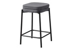 Monarch Specialties I 2226 Barstool, Counter Height, Set of 2, Kitchen, Grey Fabric, Black Metal, Contemporary, Modern