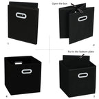 Sevendome Fabric Cloth Storage Bins,Cube Organizer With Dual Handles Foldable Baskets For Home Bedroom,Set Of 3, Black