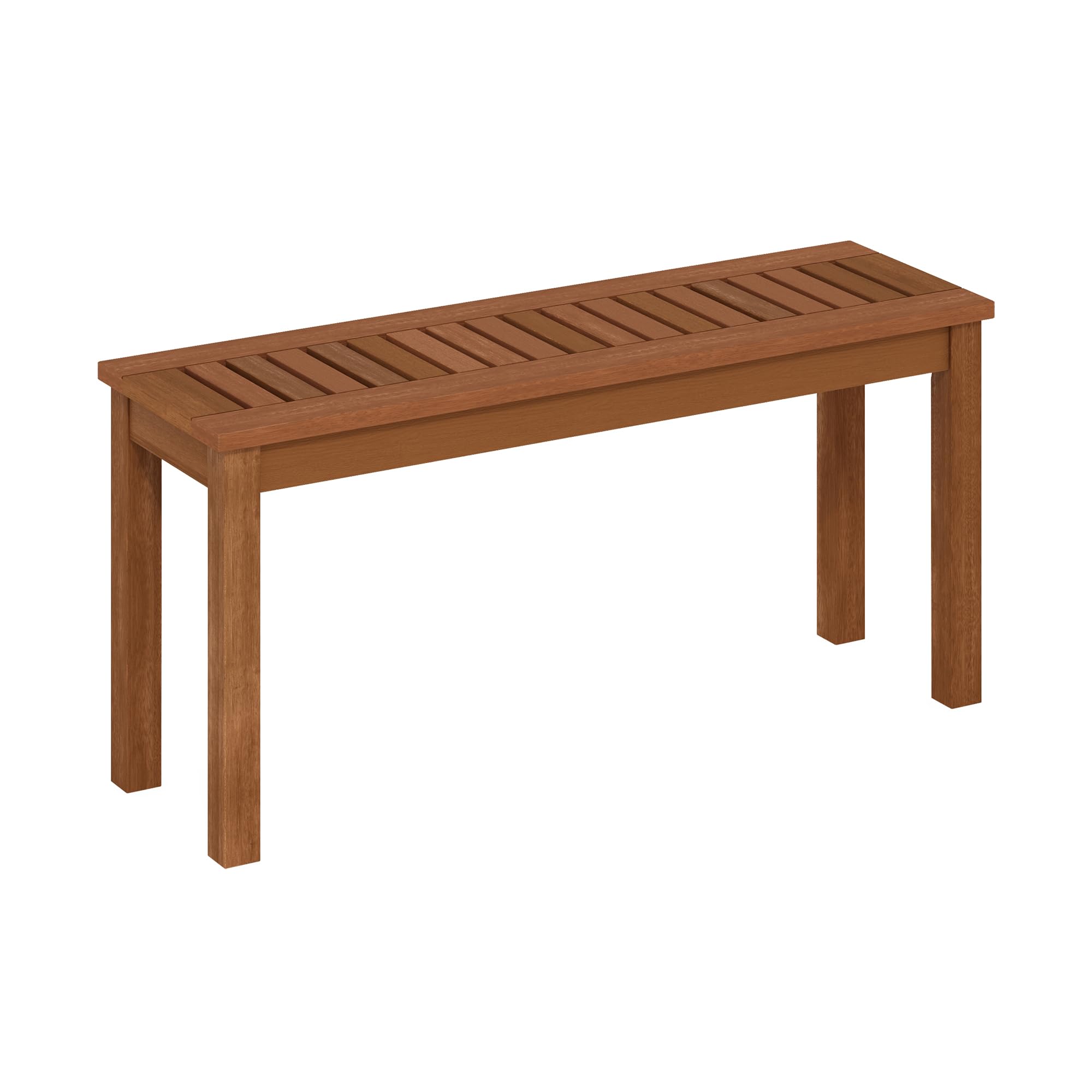 Furinno Tioman Hardwood Outdoor Backless Country Stool Bench in Teak Oil, Natural