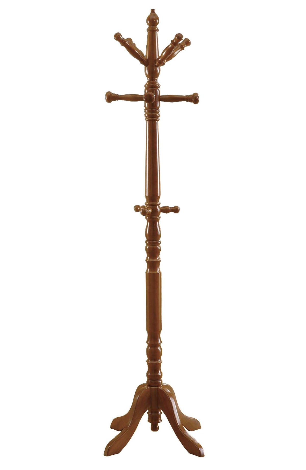 Monarch Specialties Traditional Solid Wood Coat Rack, Oak, Model: